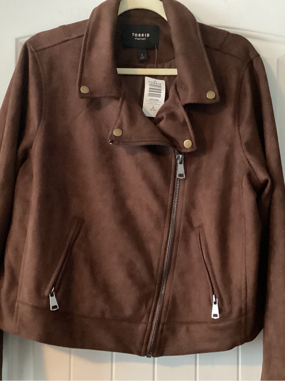 Torrid Brown Suede Asymmetrical Moto Jacket